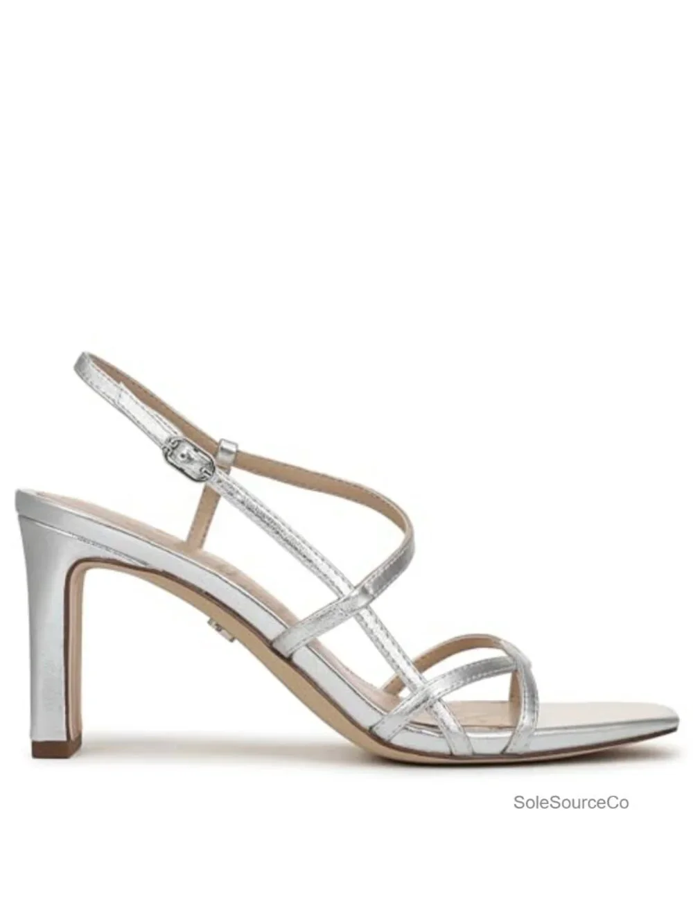 Block Heel Sandals with Slingback Strap - Open Toe